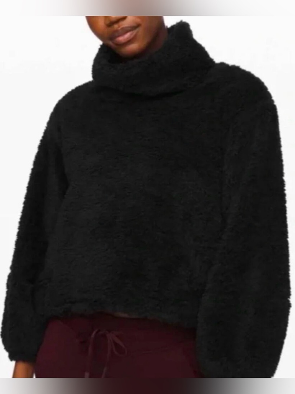 Lululemon Warmth Restore Sherpa Pullover Black XS/S Oversized Cowl Neck Fleece